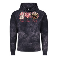 Cloud Black Peace Love Pugs Vintage Hoodie - Jasminsmagicworld