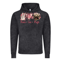 Vintage Black Peace Love Pugs Vintage Hoodie - Jasminsmagicworld