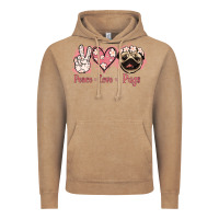 Vintage Coffee Peace Love Pugs Vintage Hoodie - Jasminsmagicworld