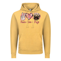 Vintage Mustard Peace Love Pugs Vintage Hoodie - Jasminsmagicworld
