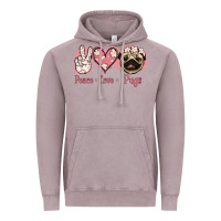 Vintage Zinc Peace Love Pugs Vintage Hoodie - Jasminsmagicworld