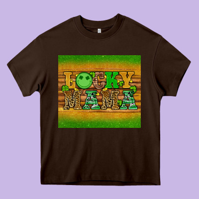 St Patricks Day Lucky Mama Heavy Core Tee Designed By Artiststas