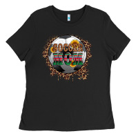 Black soccer mom with serape and leopard Ladies Tee - Artiststas