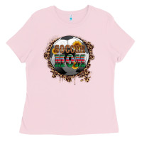 Bubblegum Pink soccer mom with serape and leopard Ladies Tee - Artiststas