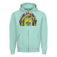Seafoam mardi gras rainbow and fleur de lis Zipper Hoodie - CowGirlArtShop