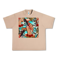Burro hairdresser hand scissors and roses with serape leopard and cowhide se Urban Heavy Tee - BundleAndBundleShop