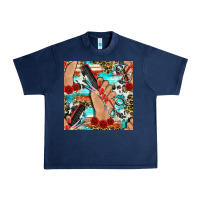 Navy hairdresser hand scissors and roses with serape leopard and cowhide se Urban Heavy Tee - BundleAndBundleShop