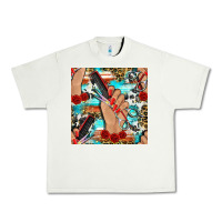 Pistachio hairdresser hand scissors and roses with serape leopard and cowhide se Urban Heavy Tee - BundleAndBundleShop
