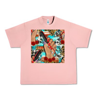 Salmon hairdresser hand scissors and roses with serape leopard and cowhide se Urban Heavy Tee - BundleAndBundleShop