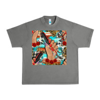Tornado hairdresser hand scissors and roses with serape leopard and cowhide se Urban Heavy Tee - BundleAndBundleShop