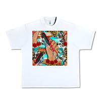 White hairdresser hand scissors and roses with serape leopard and cowhide se Urban Heavy Tee - BundleAndBundleShop