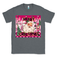Charcoal Heather merry pink christmas santa Classic Tee - MaliasSmallBusiness