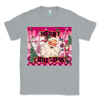 Heather Grey merry pink christmas santa Classic Tee - MaliasSmallBusiness