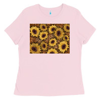 Bubblegum Pink sunflower leopard background 3200x2400 Ladies Tee - AdoDesignShop