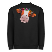 Black cow with flowers Heavyweight Sweatshirt - Bettercallsaul