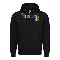 Black mardi gras girl to the core Zipper Hoodie - CowGirlArtShop