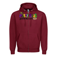 Burgundy mardi gras girl to the core Zipper Hoodie - CowGirlArtShop