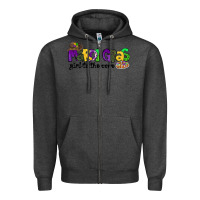 Charcoal Heather mardi gras girl to the core Zipper Hoodie - CowGirlArtShop