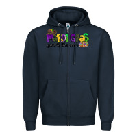 Navy mardi gras girl to the core Zipper Hoodie - CowGirlArtShop