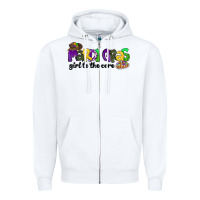 White mardi gras girl to the core Zipper Hoodie - CowGirlArtShop