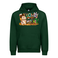 Forest Green Easter Howdy Peeps Bunny Urban Hoodie - CowhideDigitalArt