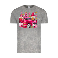 Cloud Rock Pink christmas gnomes truck Vintage Tee - NancyCooperArtShop