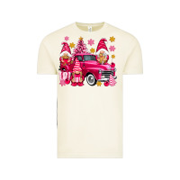 Vintage Arctic Pink christmas gnomes truck Vintage Tee - NancyCooperArtShop
