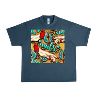 Midnight Navy hand and nail polish with turquoise gemstone and leopard seamless patt Urban Heavy Tee - BundleAndBundleShop