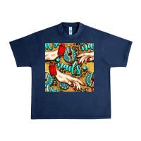Navy hand and nail polish with turquoise gemstone and leopard seamless patt Urban Heavy Tee - BundleAndBundleShop