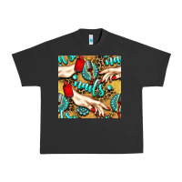 Pigment Black hand and nail polish with turquoise gemstone and leopard seamless patt Urban Heavy Tee - BundleAndBundleShop