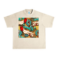 Sandshell hand and nail polish with turquoise gemstone and leopard seamless patt Urban Heavy Tee - BundleAndBundleShop