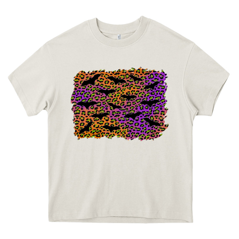 Halloween Leopard Bat Background Heavy Core Tee by AdoDesignShop | Teevron