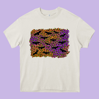 Halloween Leopard Bat Background Heavy Core Tee Designed By Adodesignshop