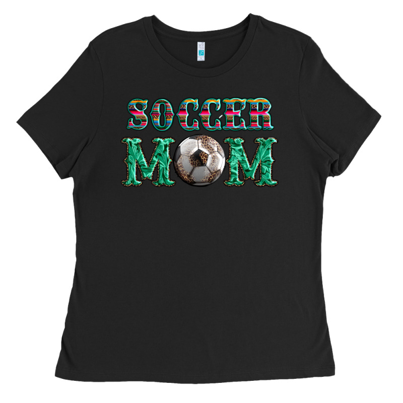Soccer Mom With Leopard Ball And Serape Leopard Ladies Tee by Artiststas | Teevron