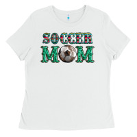 White soccer mom with leopard ball and serape leopard Ladies Tee - Artiststas