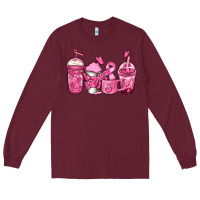Burgundy breast cancer coffee Long Sleeve Tee - Jasminsmagicworld