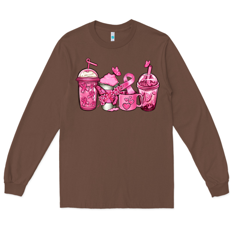 Breast Cancer Coffee Long Sleeve Tee by Jasminsmagicworld | Teevron