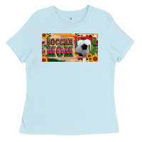 Soccer Mom With Ball And Sunflower Cactus Serape Licanse Plate Ladies Tee | Teevron
