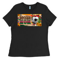 Black soccer mom with ball and sunflower cactus serape licanse plate Ladies Tee - Artiststas