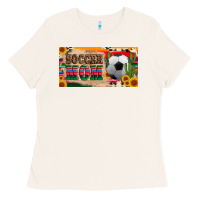 Bone soccer mom with ball and sunflower cactus serape licanse plate Ladies Tee - Artiststas