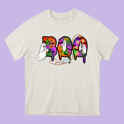 Halloween Boo Heavy Core Tee Designed By Adodesignshop