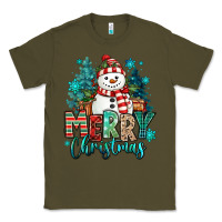 Army Green merry christmas snowman Classic Tee - MaliasSmallBusiness
