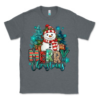Charcoal Heather merry christmas snowman Classic Tee - MaliasSmallBusiness