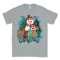 Heather Grey merry christmas snowman Classic Tee - MaliasSmallBusiness
