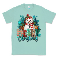 Seafoam merry christmas snowman Classic Tee - MaliasSmallBusiness