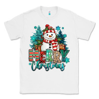 White merry christmas snowman Classic Tee - MaliasSmallBusiness