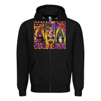 Black mardi gras gnome Zipper Hoodie - CowGirlArtShop