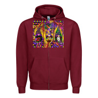 Burgundy mardi gras gnome Zipper Hoodie - CowGirlArtShop