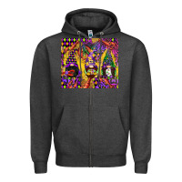 Charcoal Heather mardi gras gnome Zipper Hoodie - CowGirlArtShop