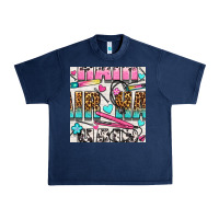 Navy leopard and cowhide hair and curling iron with hearts and flowers seam Urban Heavy Tee - BundleAndBundleShop